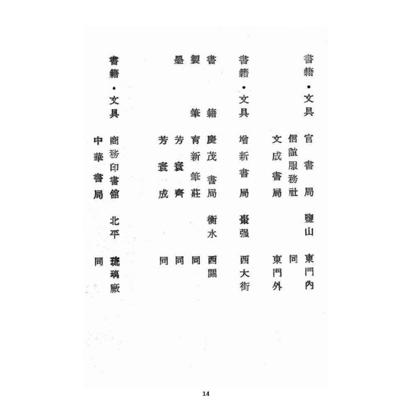 博揚古籍選 宗教篇 北方五省書店名錄