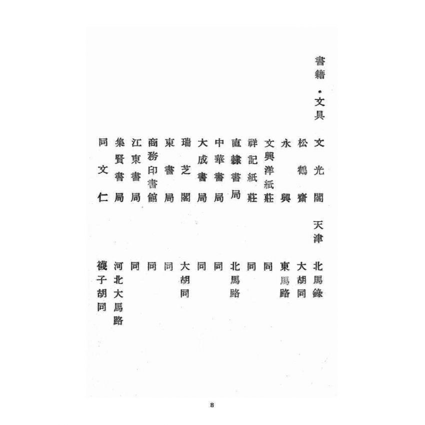 博揚古籍選 宗教篇 北方五省書店名錄