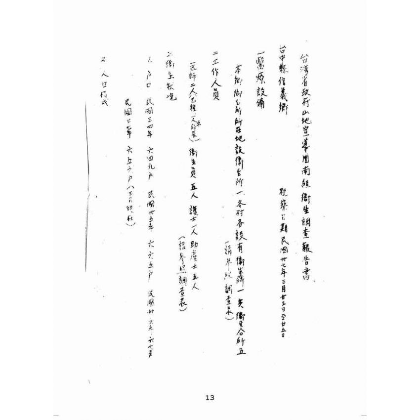 博揚古籍選(歷史篇):山地衛生調查報告書