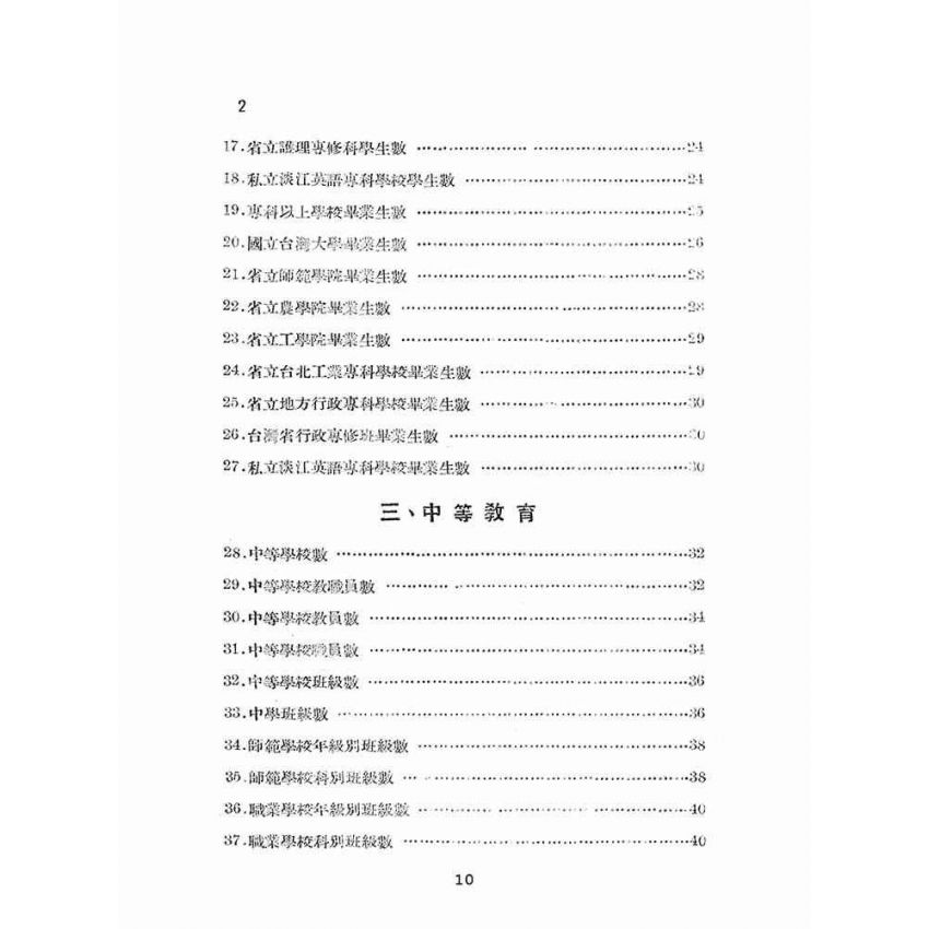 博揚古籍選(文教篇):臺灣省教育統計