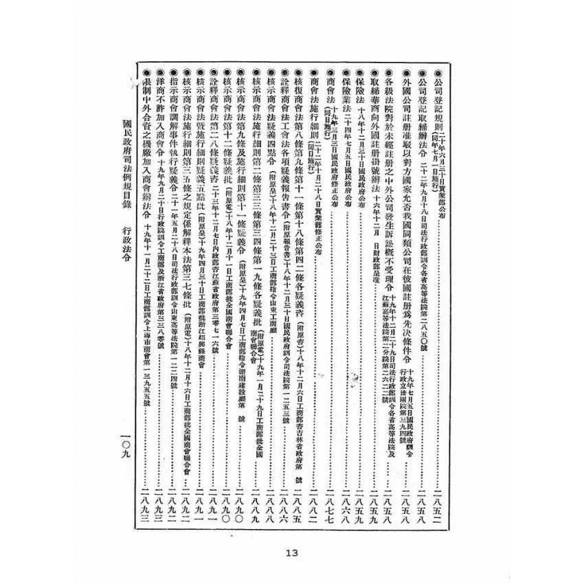 博揚古籍選(歷史篇):改訂國民政府司法例規(四)行政法令(二)