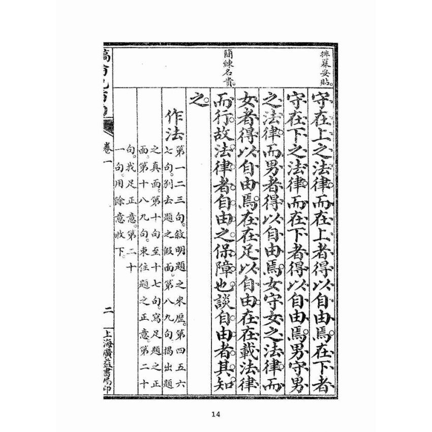 博揚古籍選(文教篇):高等論說指南卷ㄧ(民國十年,上海廣益書局)