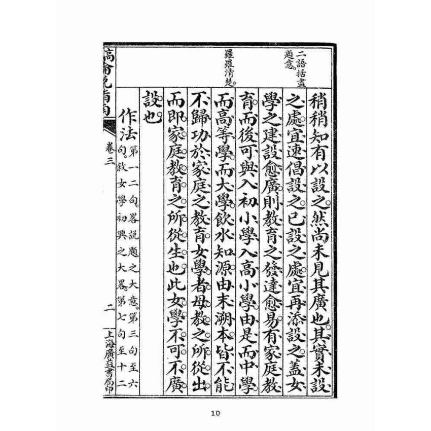 博揚古籍選(文教篇):高等論說指南卷三(民國十年,上海廣益書局)