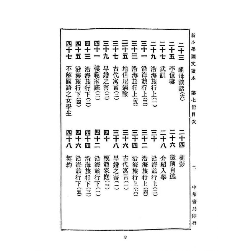 博揚古籍選(文教篇):新小學教科書國文讀本-初級第七冊