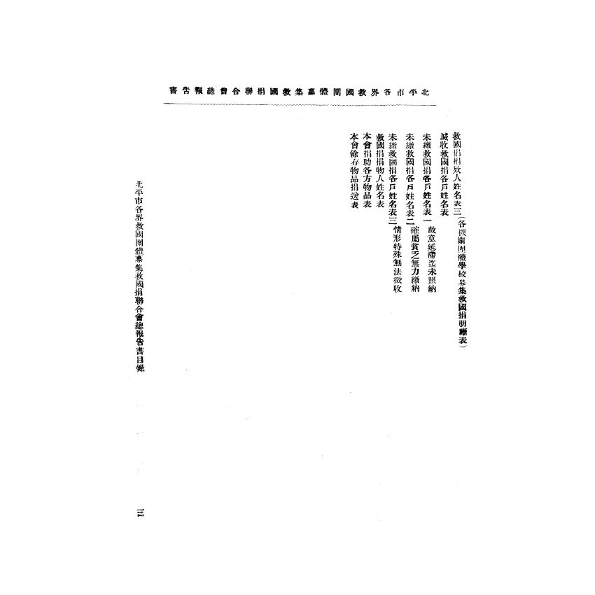 博揚古籍選(宗教篇) 北平市各界救國團體募集救國捐報告書第一冊