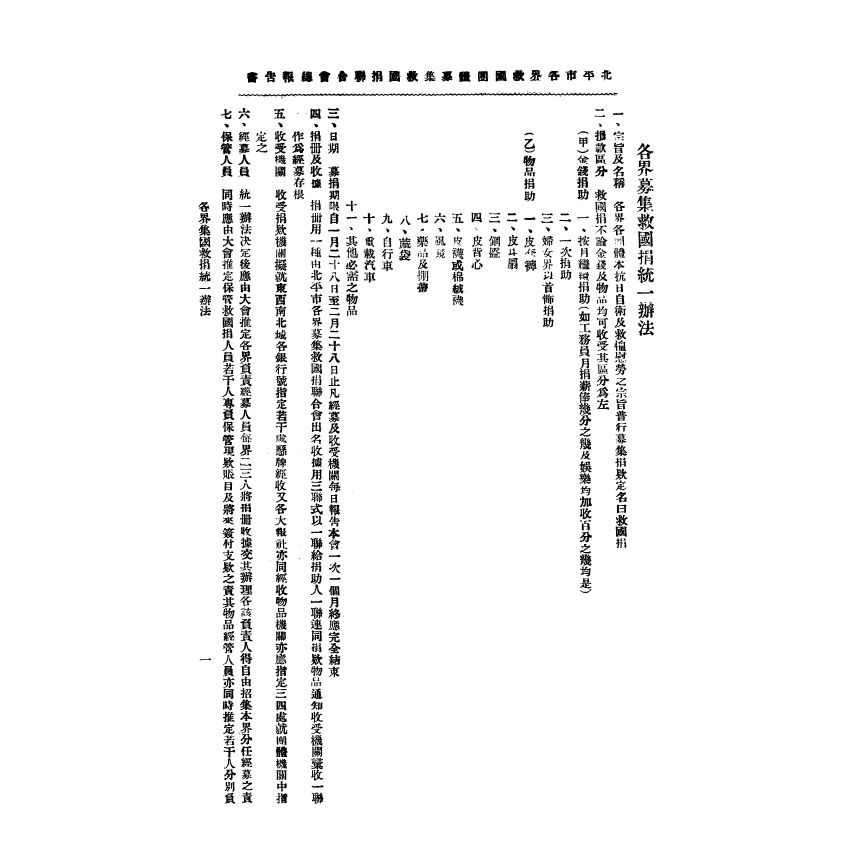 博揚古籍選(宗教篇) 北平市各界救國團體募集救國捐報告書第一冊