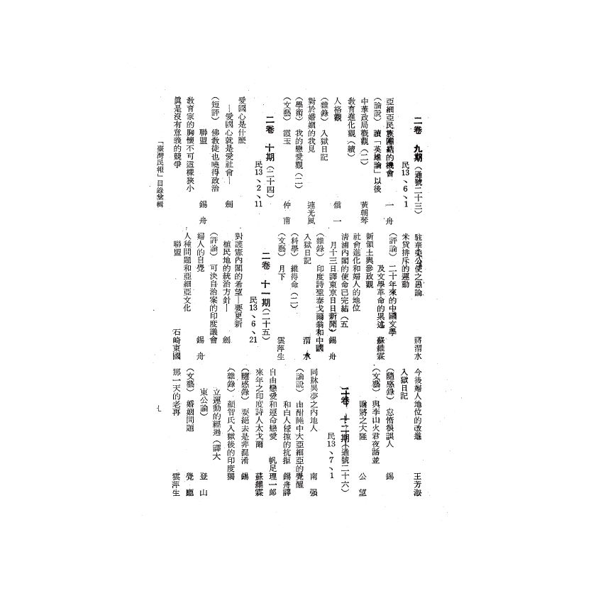 博揚古籍選(歷史篇) 台灣民報第一卷(1-40 號)( 上)-1