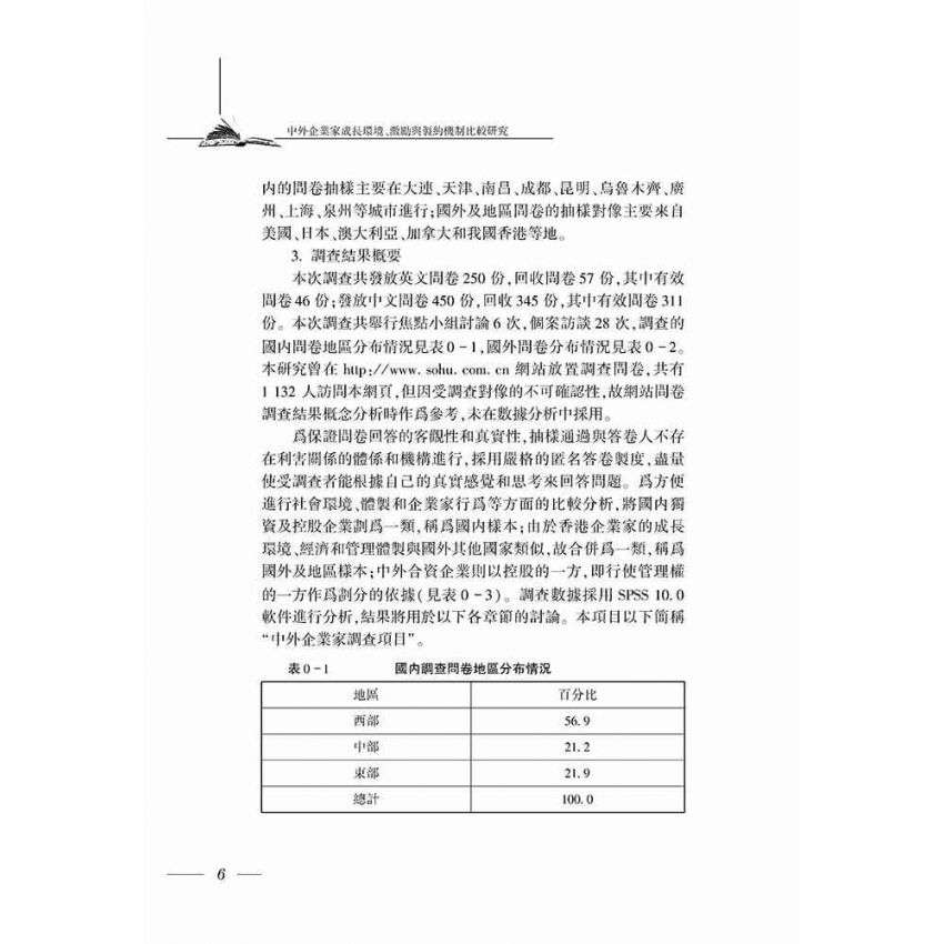 中外企業家成長環境、激勵與制約機制比較研究