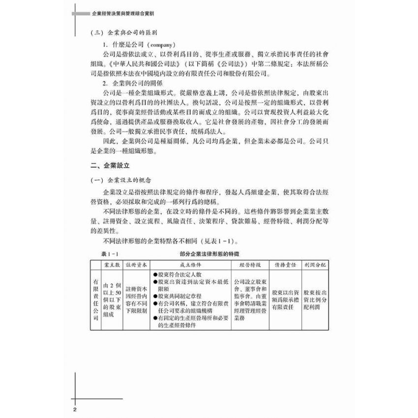 企業經營決策與管理綜合實訓