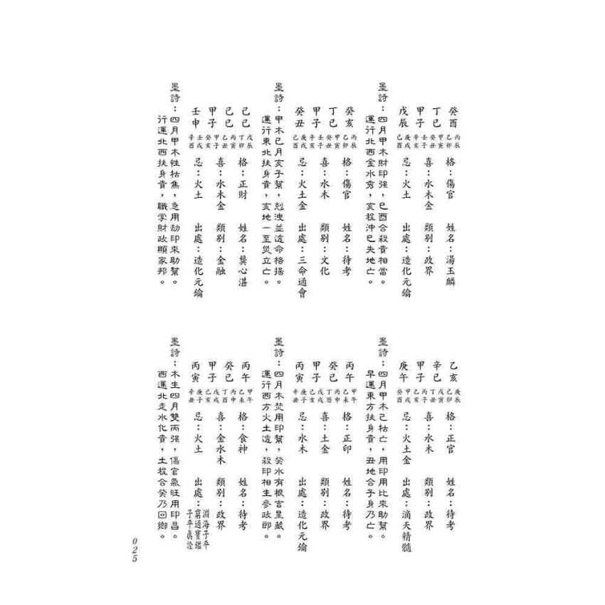 八字經典命譜詩評