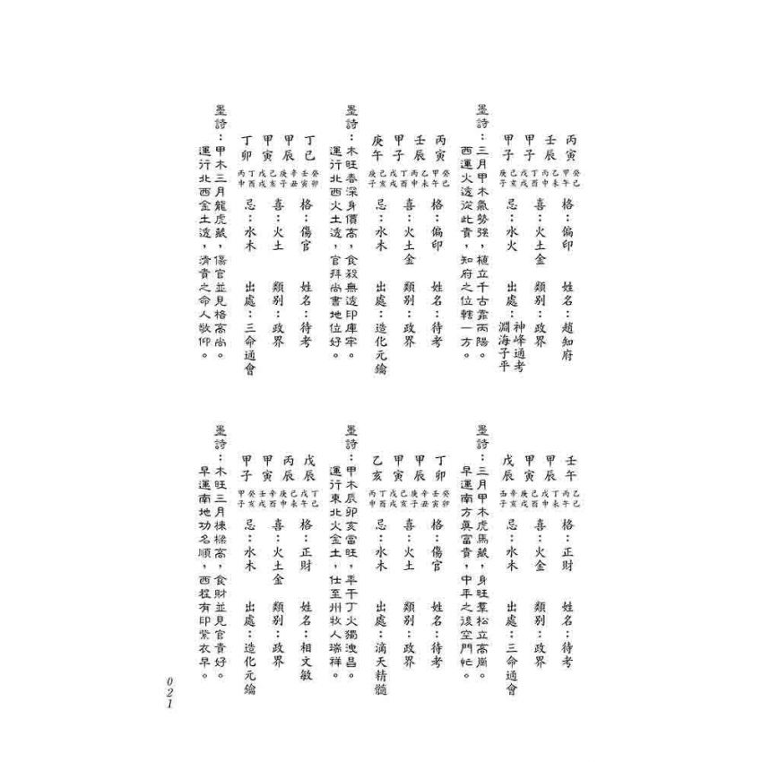 八字經典命譜詩評