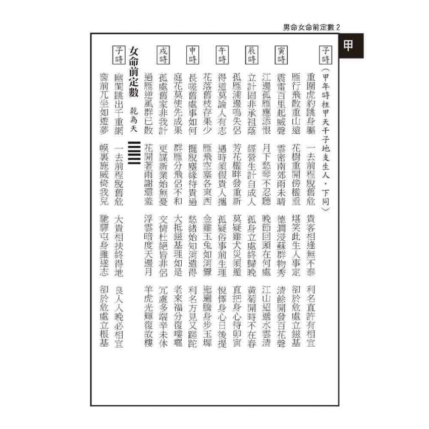 男命女命前定數