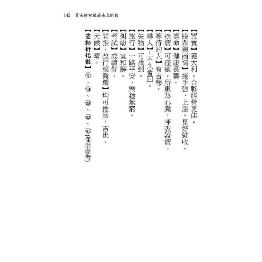 占卜求財靈動數