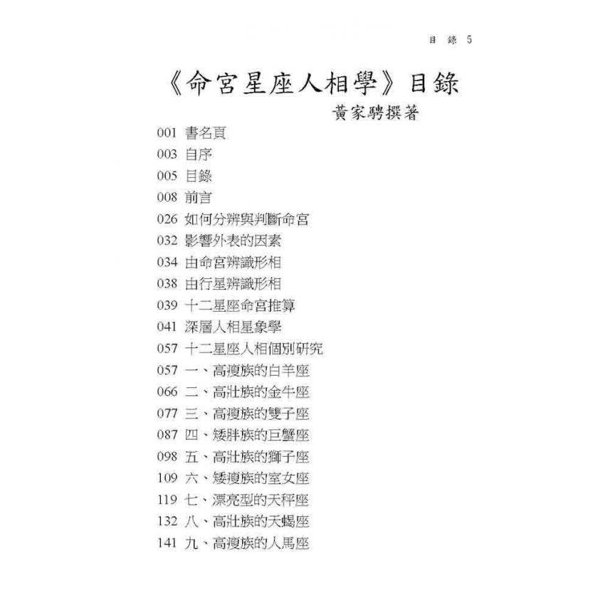命宮星座人相學