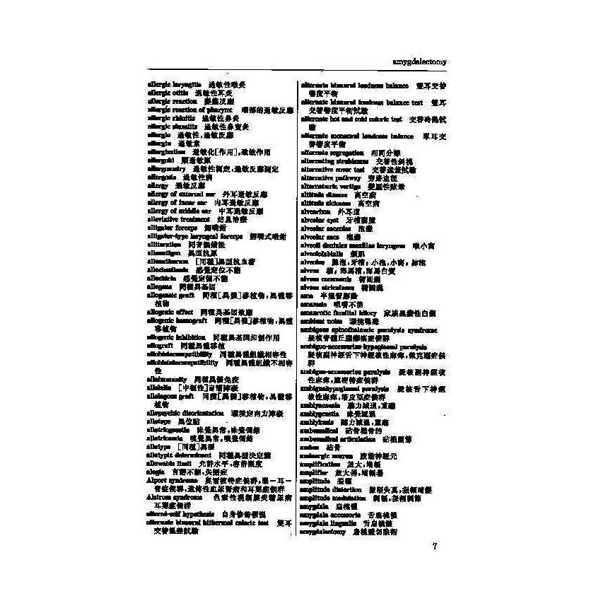 英漢漢英耳鼻喉科醫學辭典 5